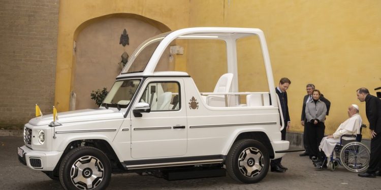 Mercedes-Benz unveils all-electric Popemobile for Pope Francis