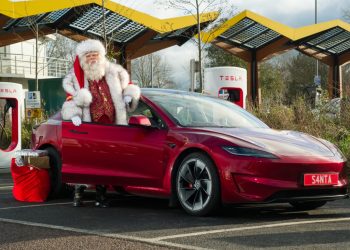 Santa swaps sleigh for Tesla this Xmas