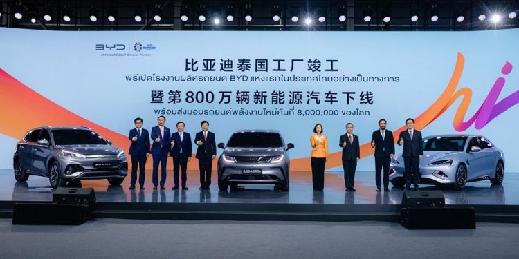 BYD opens Thailand plant, celebrates 8 millionth vehicle rollout