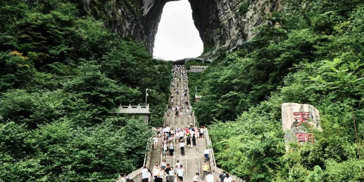 Earlier undated stock photo of Tianmen Mountain. Not linked to the Chery mishap.