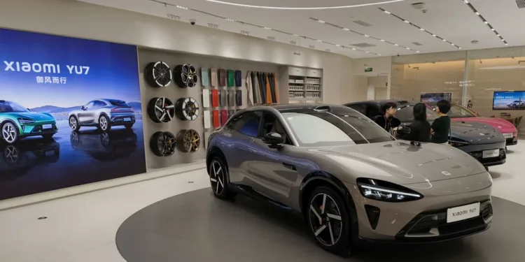 Xiaomi phone and car showroom in Liuzhou_China_2025