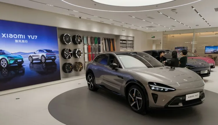 Xiaomi phone and car showroom in Liuzhou_China_2025