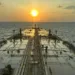 Oil tanker at sea.