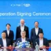 Togg CEO Gürcan Karakaş, CATL Chief Customer Officer Libin Tan, and CAIT CEO Hanbing Yang signed the agreement for their respective companies; Togg Chairman Fuat Tosyalı and CATL Chairman & CEO Robin Zeng were present as witnesses. (PRNewsfoto/Contemporary Amperex Intelligent Technology (Shanghai) Limited (CAIT))