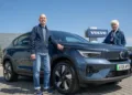 Bohdan Antoniw and Marian Goodrich collect their new Volvo in Ipswich after having had the same volvo car for the last fifty years..
