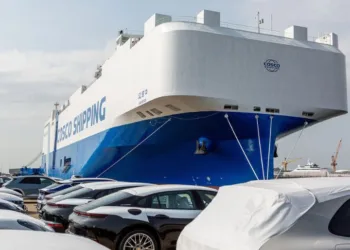 A ro-ro ship from Chinese shipping company Cosco. - Photo via BLG Logistics