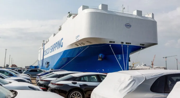 A ro-ro ship from Chinese shipping company Cosco. - Photo via BLG Logistics