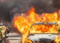 Generic pic of burning car.