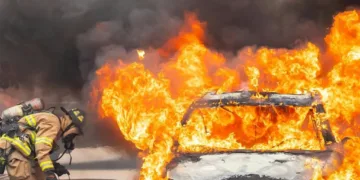 Generic pic of burning car.