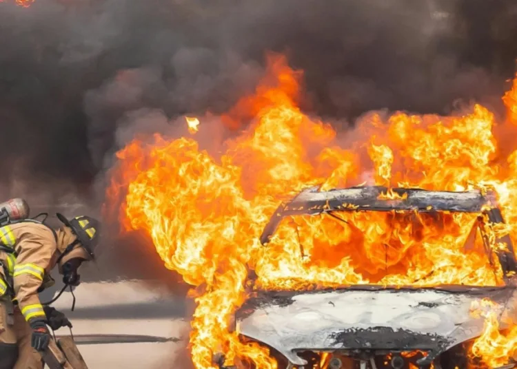 Generic pic of burning car.