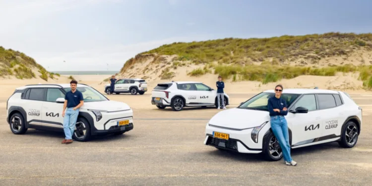 Kia EV3 and EV4 join The Ocean Cleanup fleet in Rotterdam
