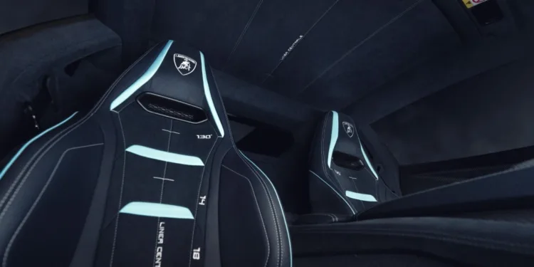 Lamborghini Temerario Ad Personam debuts pinstripe wool interior at Goodwood
