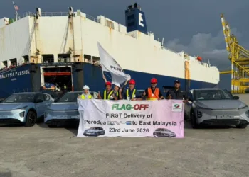 Perodua QV-E units arrive in Kuching.