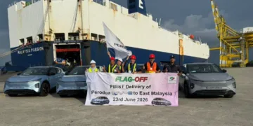 Perodua QV-E units arrive in Kuching.