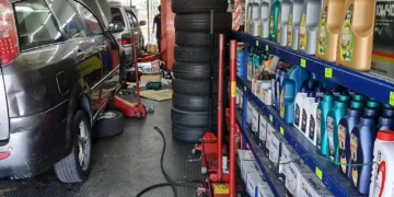 Cars under repair.