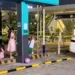 Enhanced screengrab from a Weibo clip of children in China misusing the BYD Flash Charger hoses.