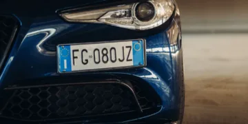 Italian car number plate.