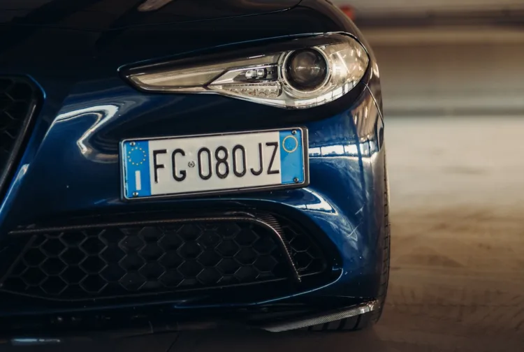 Italian car number plate.