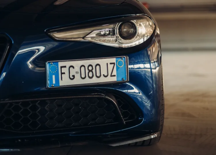 Italian car number plate.