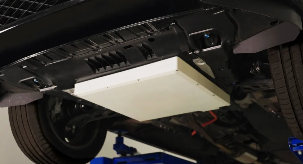 Receiver unit under the car.